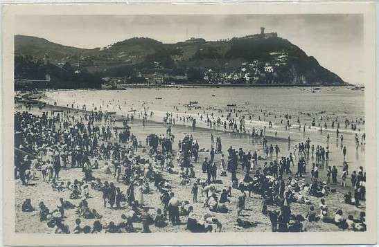 POSTAL DE SAN SEBASTIAN. PLAYA PARA BAÑOS DE SOL