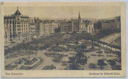 POSTAL DE SAN SEBASTIAN. JARDINES DE ALDERDI-EDER