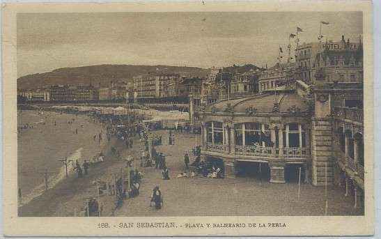 POSTAL DE SAN SEBASTIAN. PLAYA Y BALNEARIO DE LA PERLA Nº 188