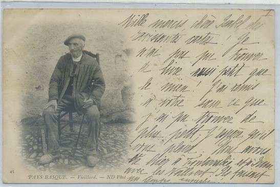 POSTAL ANTIGUA DE GUIPUZCOA. TIPOS VASCOS. VIEILLARD