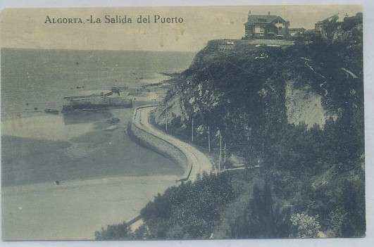POSTAL ANTIGUA DE VIZCAYA. ALCORTA. LA SALIDA DEL PUERTO
