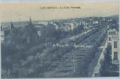 POSTAL ANTIGUA DE VIZCAYA. LAS ARENAS. LA GRAN AVENIDA