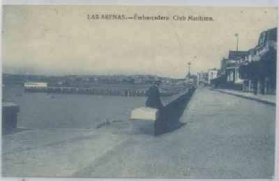 POSTAL ANTIGUA DE VIZCAYA. LAS ARENAS. EMBARCADERO CLUB MARITIMO