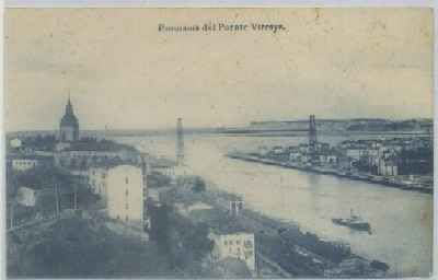 POSTAL ANTIGUA DE VIZCAYA. PANORAMA DEL PUENTE VIZCAYA