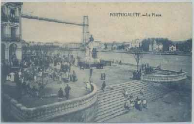 POSTAL ANTIGUA DE VIZCAYA. PORTUGALETE. LA PLAZA