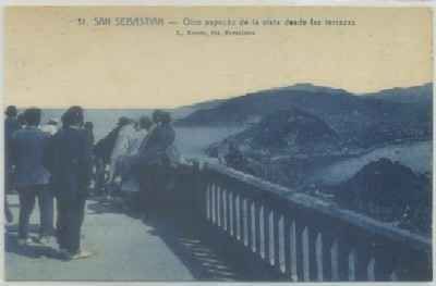 POSTAL ANTIGUA DE SAN SEBASTIAN. OTRO ASPECTO DE LA VISTA DESDE LAS TERRAZAS