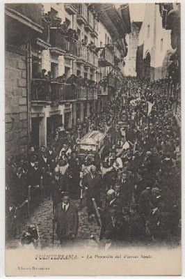POSTAL DE FUENTERRABIA: LA PROCESION DEL VIERNES SANTO