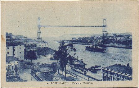 POSTAL DE PORTUGALETE. PUENTE DE VIZCAYA