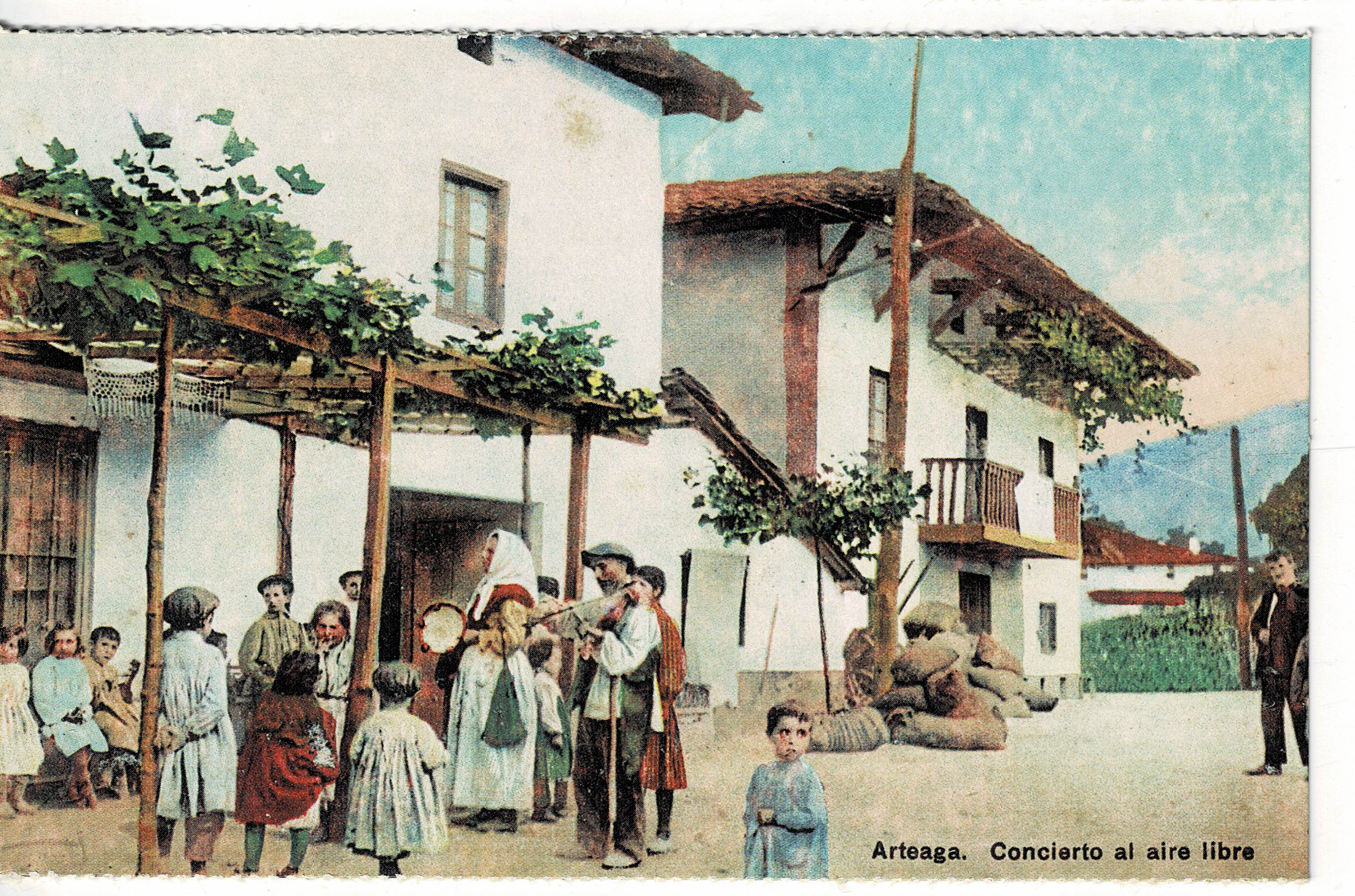 POSTAL DE ARTEAGA. CONCIERTO AL AIRE LIBRE.
