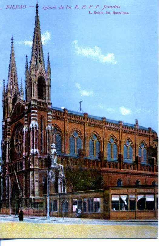 POSTAL DE BILBAO. IGLESIA DE LOS R.R.P.P. JESUITAS