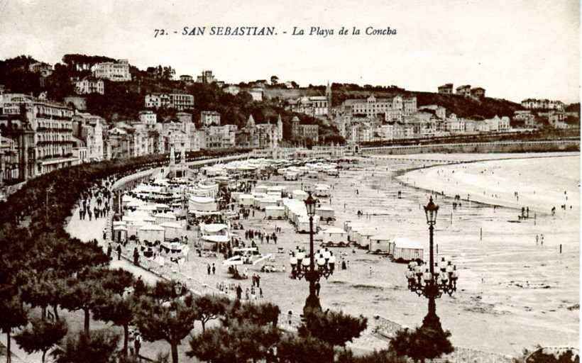 POSTAL DE SAN SEBASTIAN. LA PLAYA DE LA CONCHA