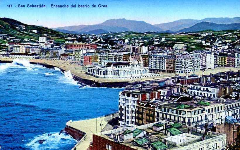 POSTAL DE SAN SEBASTIAN. ENSANCHE DEL BARRIO DE GROS