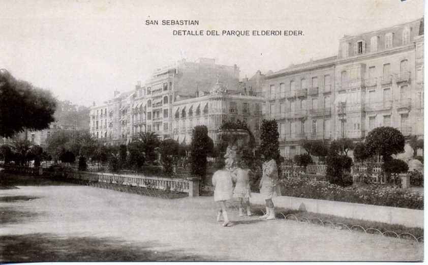 POSTAL DE SAN SEBASTIAN. DETALLE DEL PARQUE ELERDI EDER