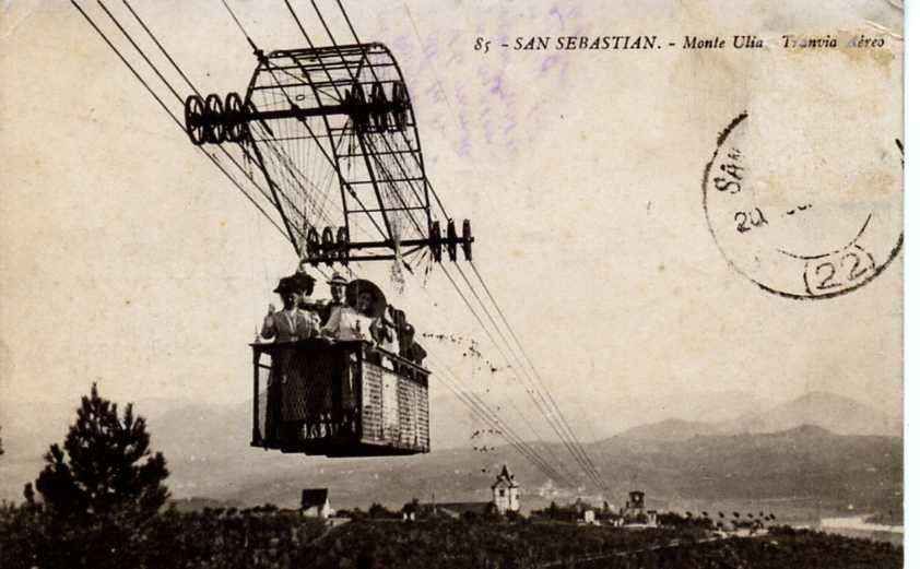 POSTAL DE SAN SEBASTIAN.MONTE ULIA. TRANVIA AEREO