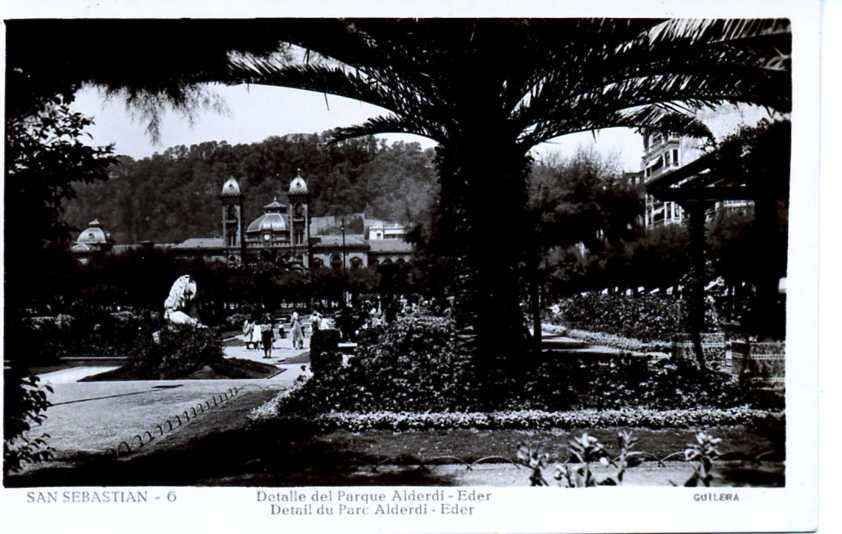 POSTAL DE SAN SEBASTIAN. Nº6 DETALLE DEL PARQUE ALBERDI