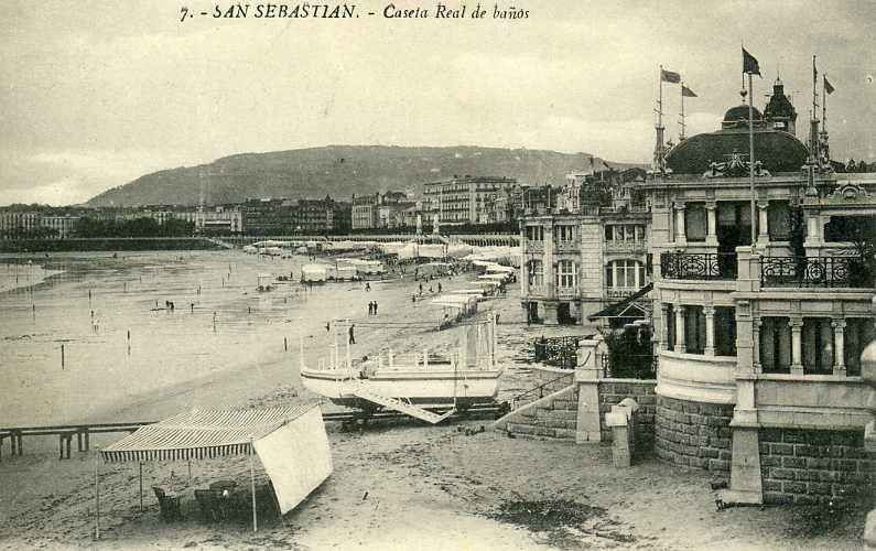 POSTAL DE SAN SEBASTIAN Nº7 CASETA REAL DE BAÑOS