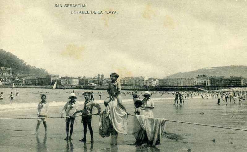 POSTAL DE SAN SEBASTIAN. DETALLE DE LA PLAYA