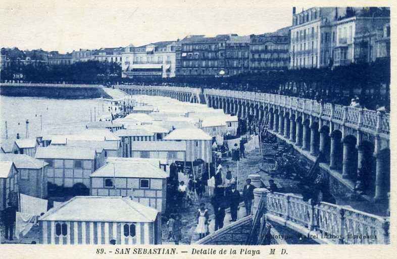 POSTAL DE SAN SEBASTIAN DETALLE DE LA PLAYA