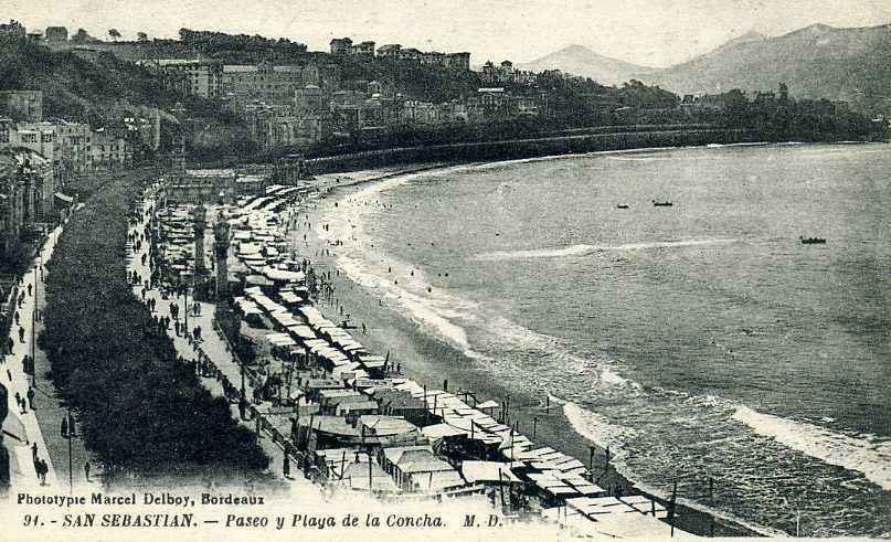 POSTAL DE SAN SEBASTIAN. Nº91 PASEO Y PLAYA DE LA CONCHA