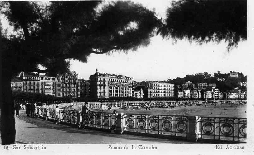 POSTAL DE SAN SEBASTIAN.  Nº12 PASEO  DE LA CONCHA