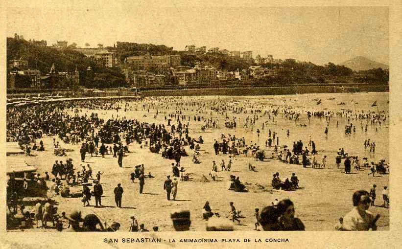 POSTAL DE SAN SEBASTIAN.  LA ANIMADISIMA PLAYA DE LA CONHA
