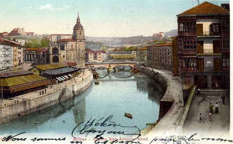 POSTAL DE BILBAO. IGLESIA DE SAN ANTONIO ABAD