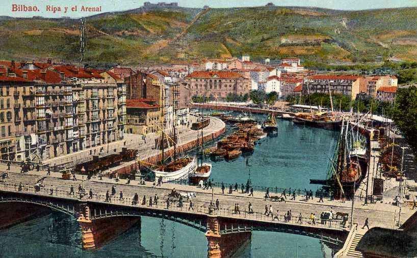POSTAL ANTIGUA DE BILBAO. RIPA Y EL ARENAL