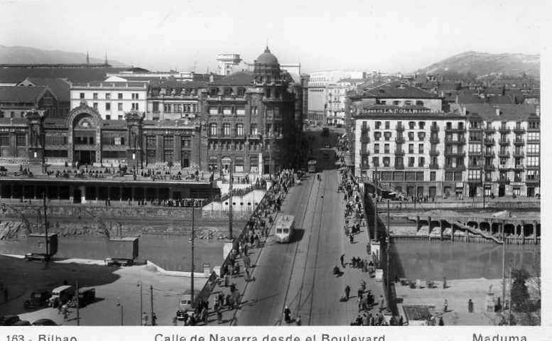 POSTAL DE BILBAO Nº163 CALLE NAVARRA DESDE EL BOULEVARD