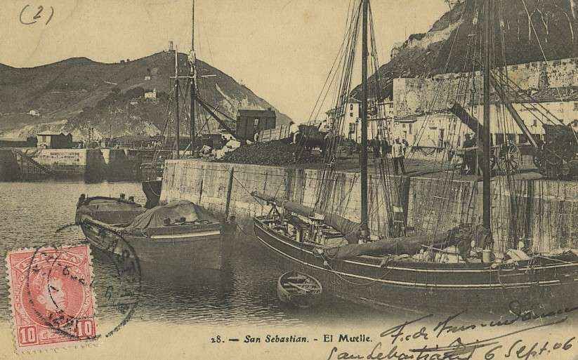 POSTAL DE SAN SEBASTIAN. Nº 28. EL MUELLE