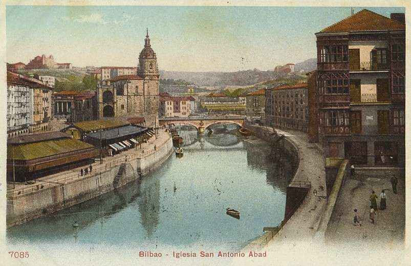 POSTAL DE BILBAO. IGLESIA SAN ANTONIO ABAD.