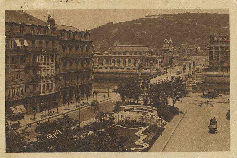 POSTAL DE SAN SEBASTIAN. Nº 180. JARDINES PUENTE Y KURSAAL.