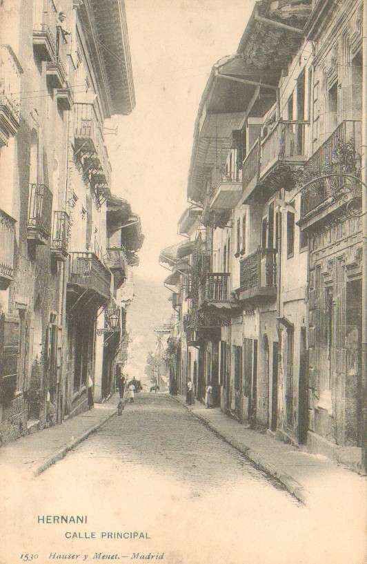 POSTAL ANTIGUA DE HERNANI. CALLE PRINCIPAL.