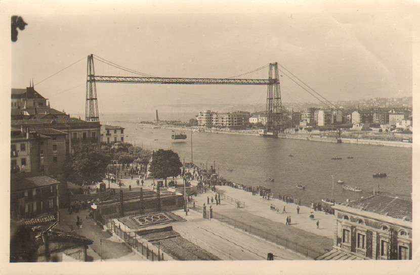 POSTAL ANTIGUA DE LAS ARENAS (BILBAO). PUENTE DE VIZCAYA