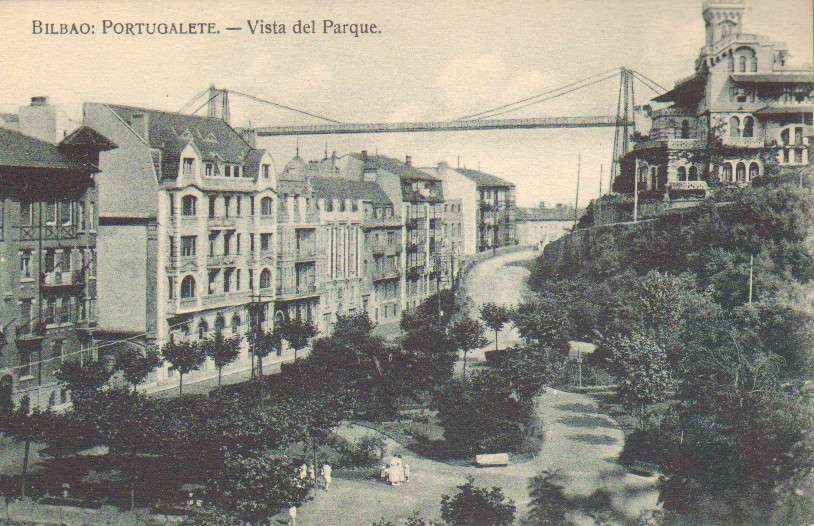 POSTAL ANTIGUA DE PORTUGALETE ( BILBAO ). VISTA DEL PARQUE.
