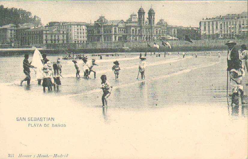 POSTAL ANTIGUA DE SAN SEBASTIAN (PAIS VASCO). PLAYA DE BAÑOS.