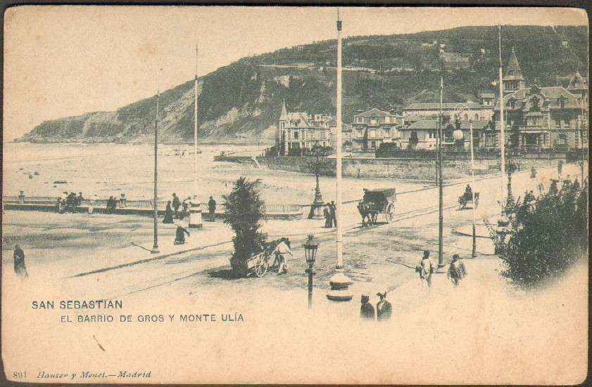 POSTAL ANTIGUA DE SAN SEBASTIAN (PAIS VASCO). EL BARRIO DE GROS Y MONTE ULIA