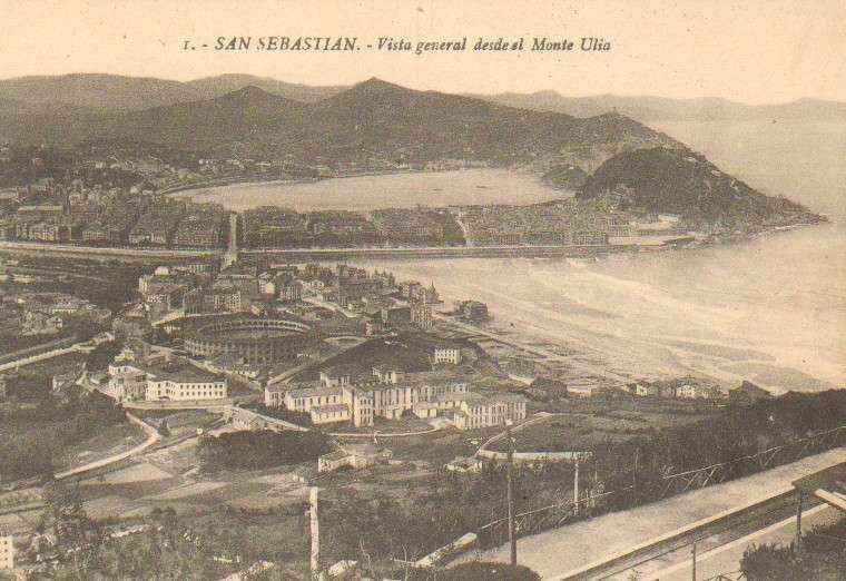 POSTAL ANTIGUA DE SAN SEBASTIAN (PAIS VASCO). VISTA GENERAL DESDE EL MONTE ULIA.