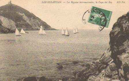 POSTAL ANTIGUA DE SAN SEBASTIAN (PAIS VASCO). LAS REGATAS INTERNACIONALES, LA CUPA DEL REY.