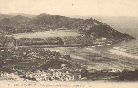 POSTAL ANTIGUA DE SAN SEBASTIAN (PAIS VASCO). VISTA GENERAL DESDE EL MONTE ULIA.