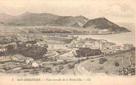 POSTAL ANTIGUA DE SAN SEBASTIAN (PAIS VASCO). VISTA TOMADA DE EL MONTE ULIA.