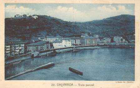 POSTAL ANTIGUA DE ONDARROA. VISTA PARCIAL.