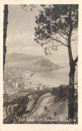 POSTAL DE SAN SEBASTIAN. Nº 3. PAISAJE DESDE ULIA.