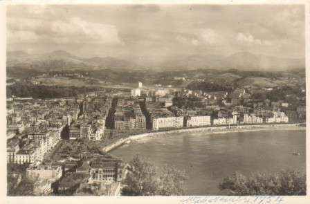 POSTAL DE SAN SEBASTIAN. Nº 210. VISTA DESDE EL MONTE URGULL.