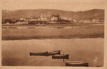 POSTAL ANTIGUA DEL PAIS VASCO. FONTARABIE VUE D'ENSEMBLE PRISE D'HENDAYE