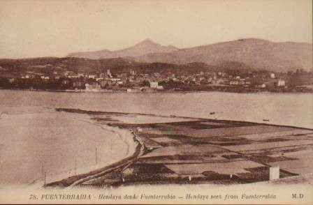 POSTAL ANTIGUA DEL PAIS VASCO. FUENTERRABIA - HENDAYA DESDE FUENTERRABIA