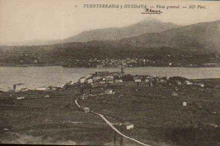 POSTAL ANTIGUA DEL PAIS VASCO. FUENTERRABIA y HENDAYA VISTA GENERAL