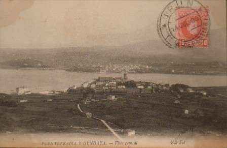 POSTAL ANTIGUA DEL PAIS VASCO. FUENTERRABIA y HENDAYA VISTA GENERAL