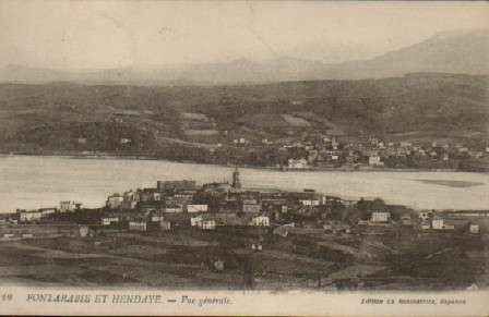 POSTAL ANTIGUA DEL PAIS VASCO. FONTARABIE ET HENDAYE VUE GENERALE