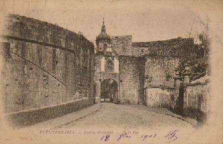 POSTAL ANTIGUA DEL PAIS VASCO. FUENTERRABIA PUERTA PRINCIPAL