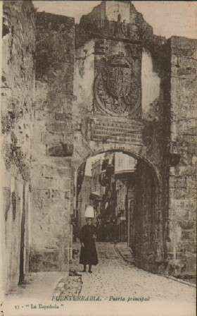 POSTAL ANTIGUA DEL PAIS VASCO. FUENTERRABIA PUERTA PRINCIPAL Nº37